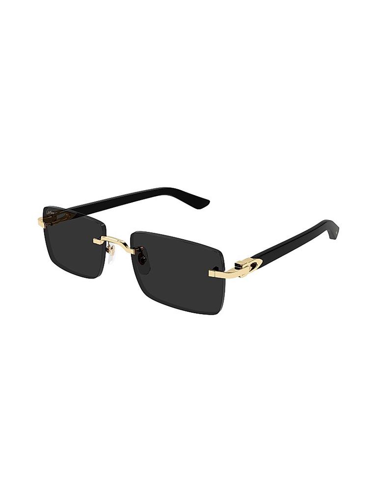 Cartier C Decor 55MM Rectangular Sunglasses
