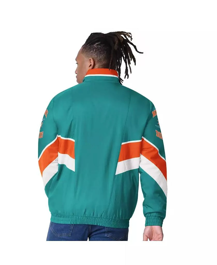 Starter Men's Aqua Miami Dolphins Captain Satin Varsity Jacket 2