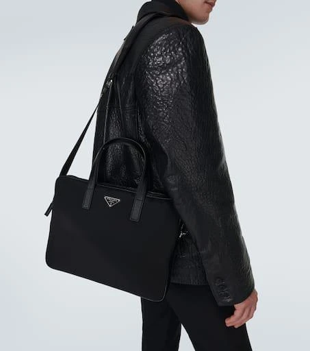 Prada Re-Nylon leather-trimmed briefcase 3
