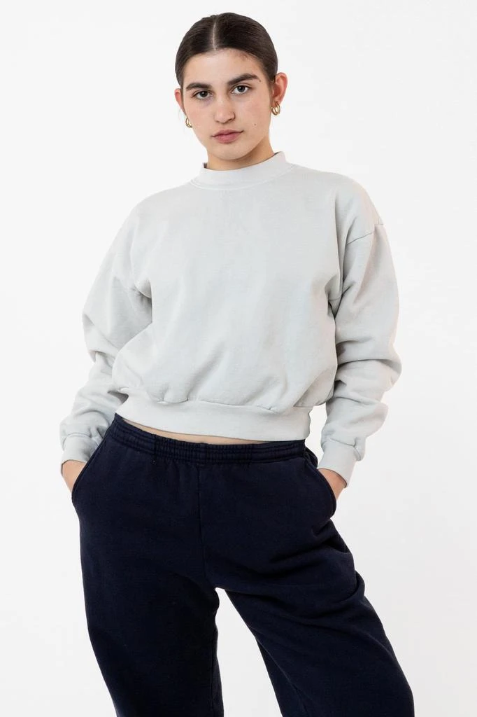 Los Angeles Apparel HF06 - Heavy Fleece Cropped Mock Neck Pullover (Garment Dye 2) 6