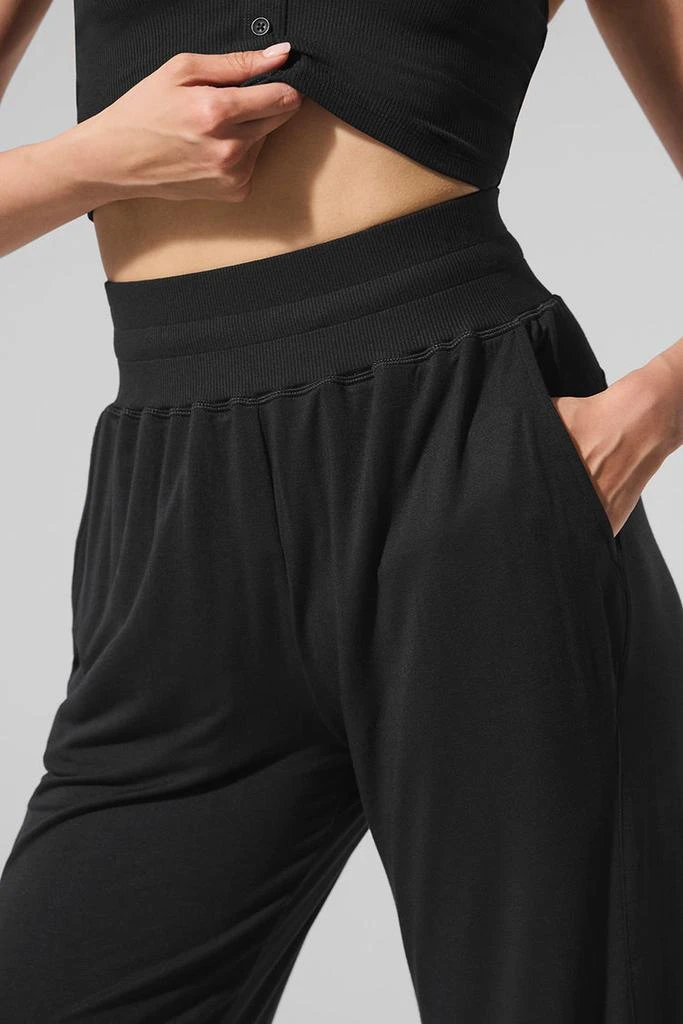 Alo Semi-Sheer Delicate Lounge Flare Pant - Black 4