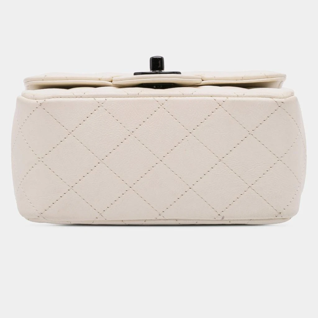 Chanel Chanel Ivory Leather Mini Square Classic Single Flap Bag 3