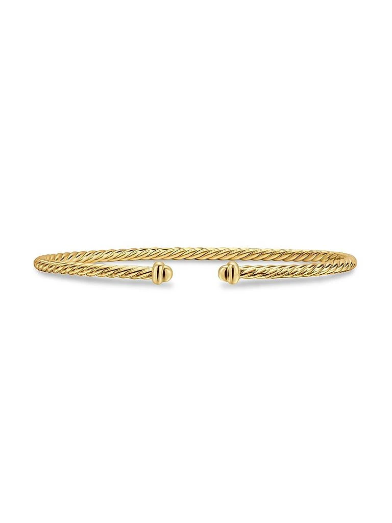 David Yurman Micro Cablespira Flex Bracelet in 18K Yellow Gold, 2.6MM