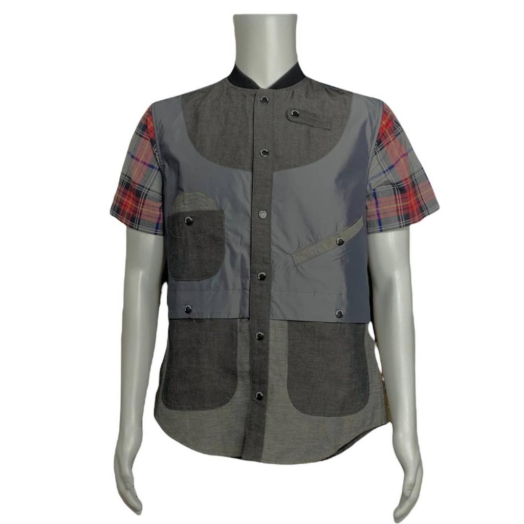 Mostly Heard Rarely Seen Men's Geometric Safari Shirt In Grey/red