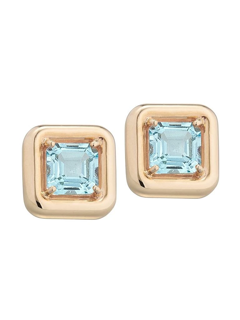 Bea Bongiasca Candy 9K Yellow Gold 
Rock Crystal Square Earrings