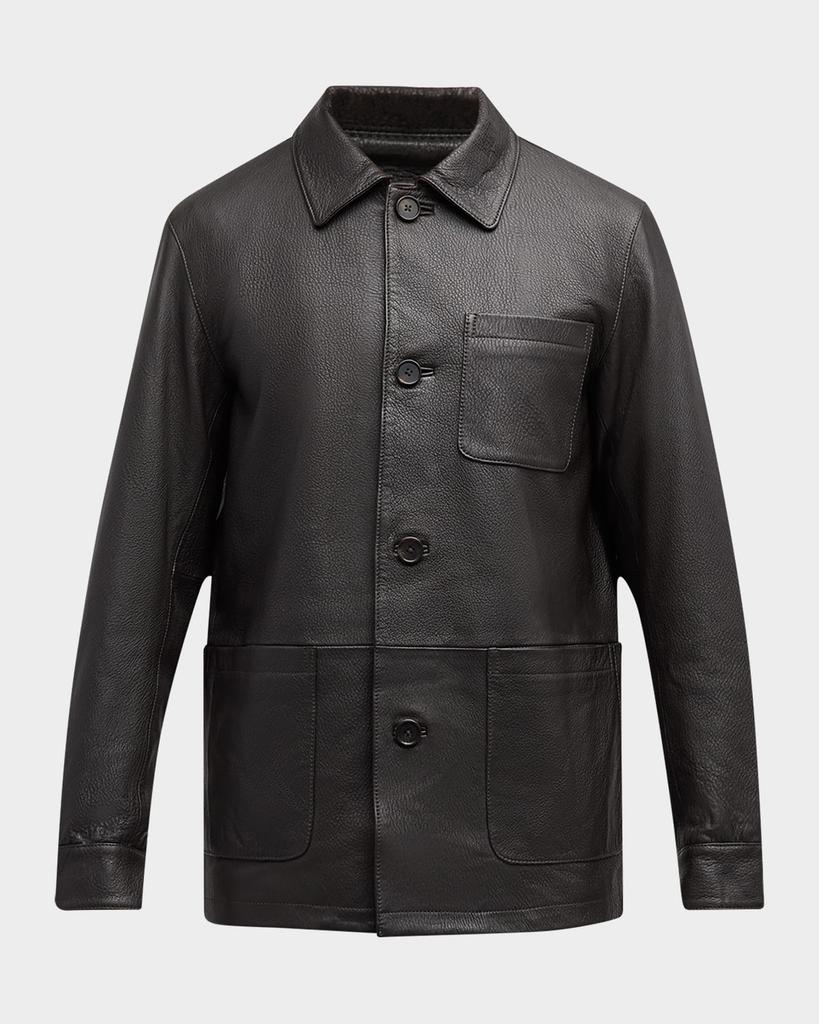 Men's Cordoba Lamb Leather Chore Jacket – On Sale Now with Up to