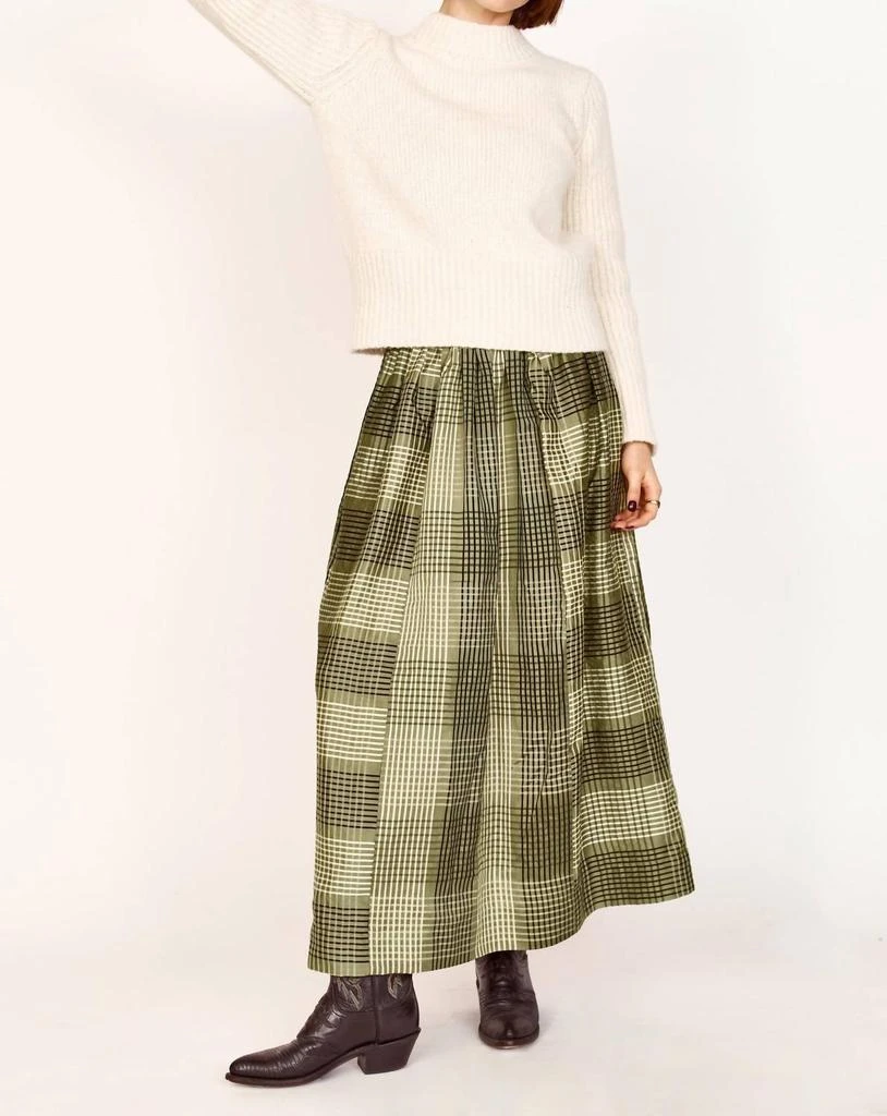 Mirth Verona Skirt In Olive Plaid 1