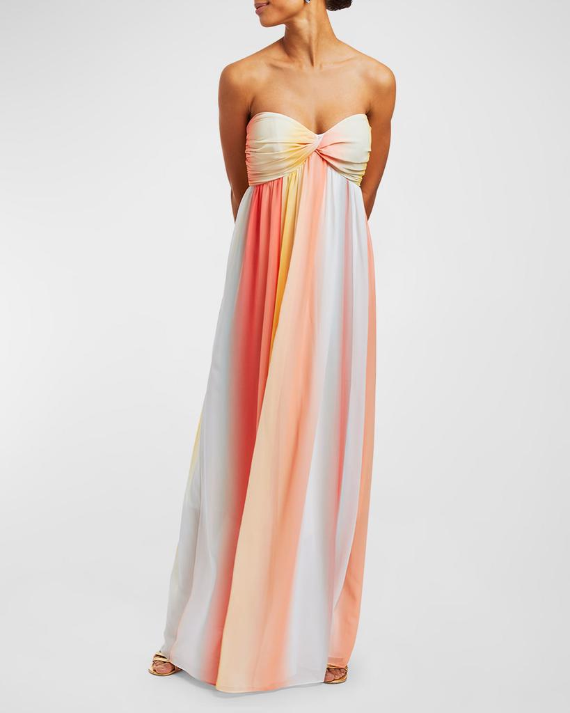 Mestiza New York Margarita Strapless Ombre Chiffon Cape & Gown