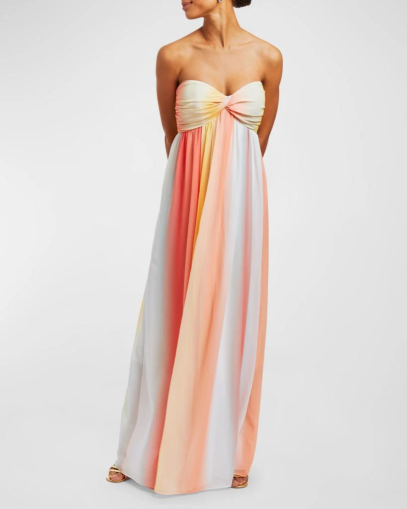 Mestiza New York Margarita Strapless Ombre Chiffon Cape & Gown 2