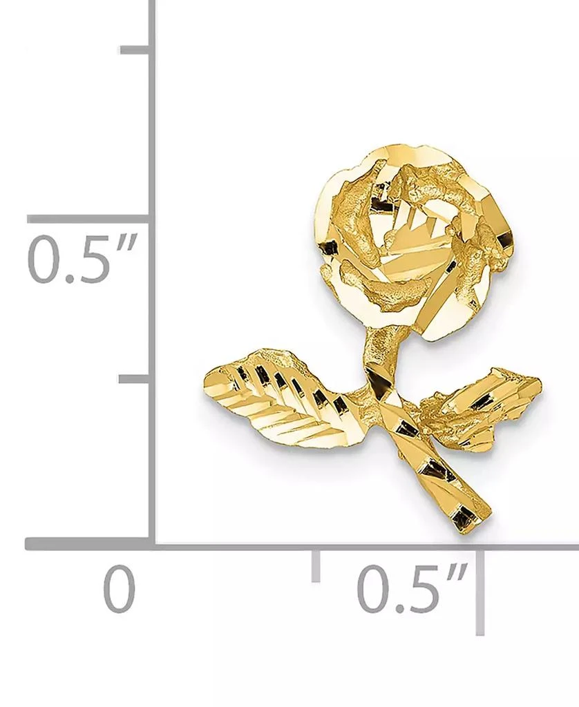 Macy's Textured Rose Pendant in 14k Yellow Gold 4