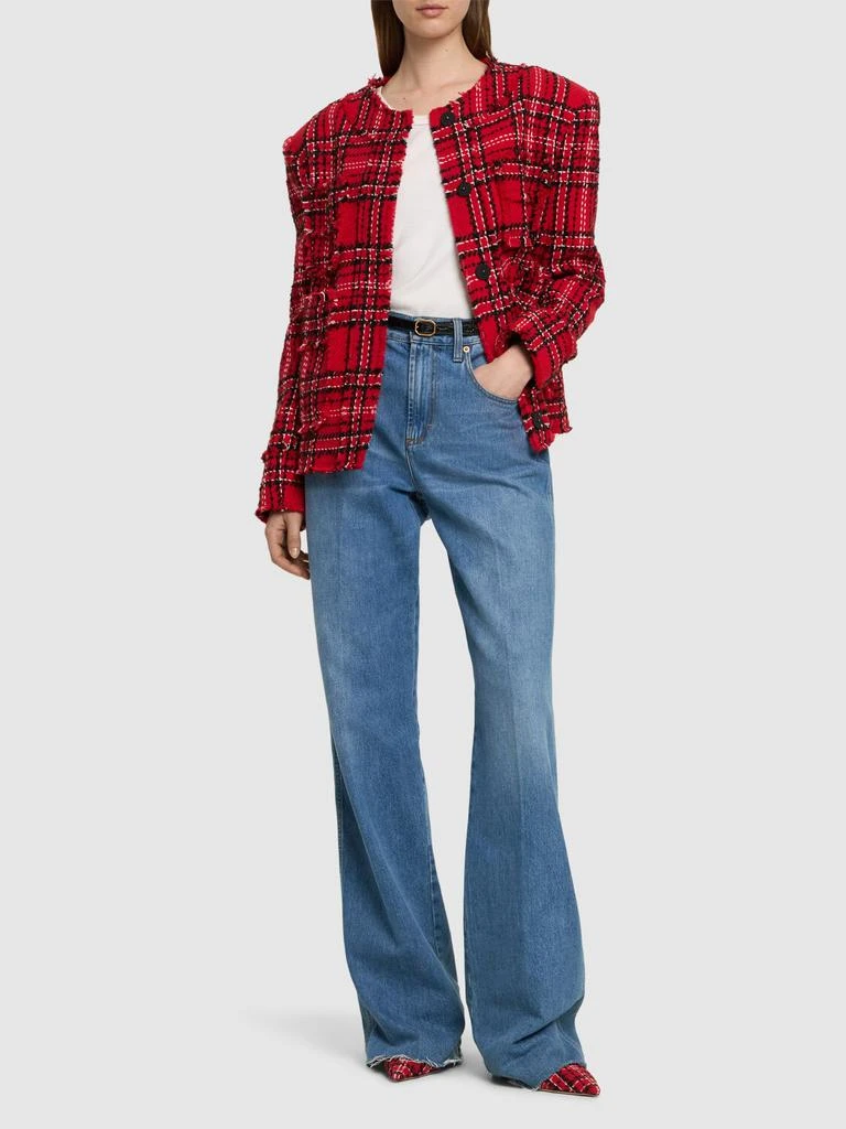 MSGM Tartan Cotton Tweed Jacket 1