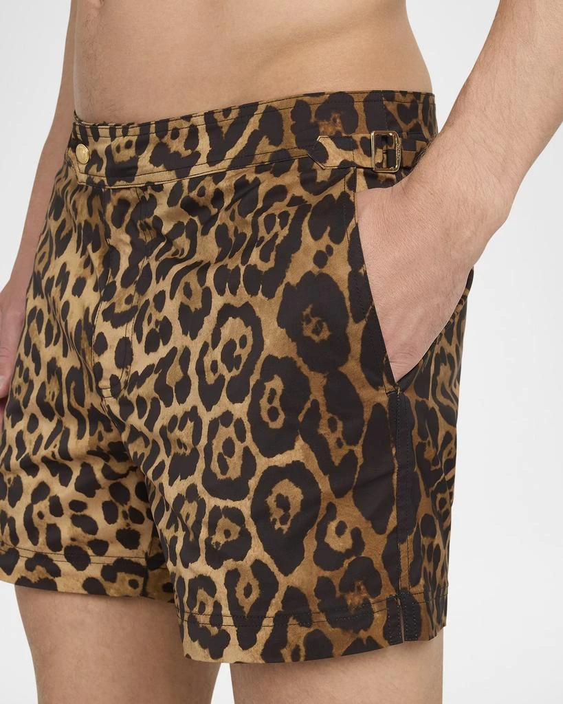 Tom Ford Men's Slim Fit Leopard-Print Swim Shorts 4