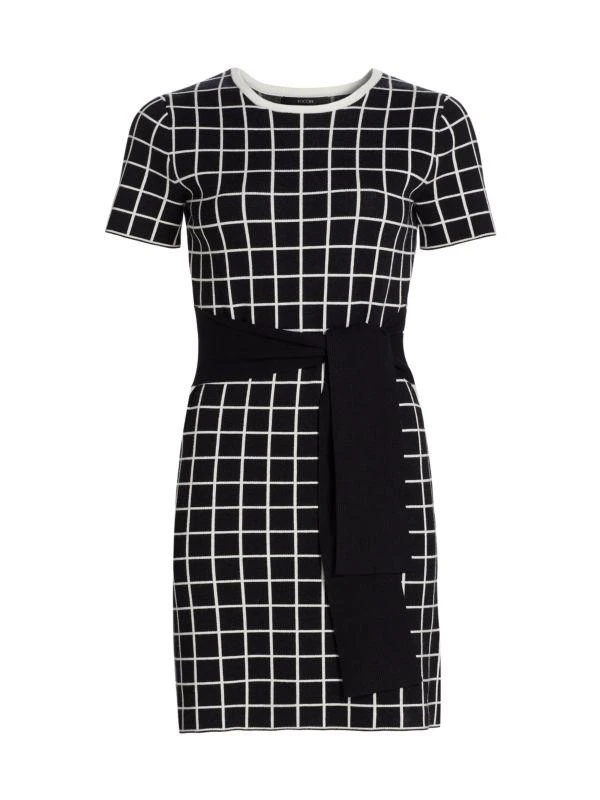 Alice by Temperley Presley Windowpane Tie-Waist Minidress 5