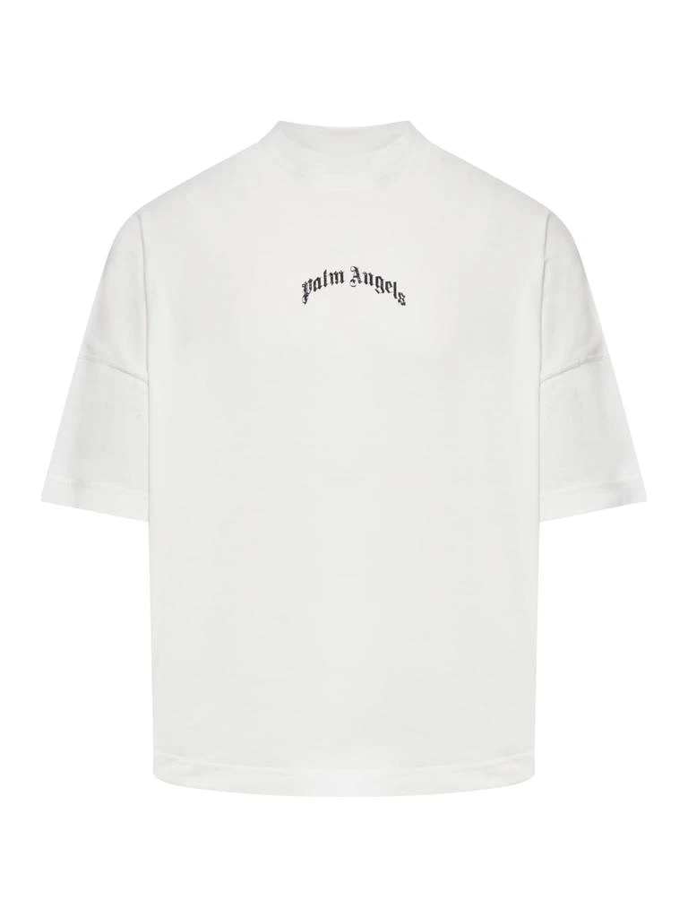 Palm Angels Oversized T-shirt With Curved Logo 1
