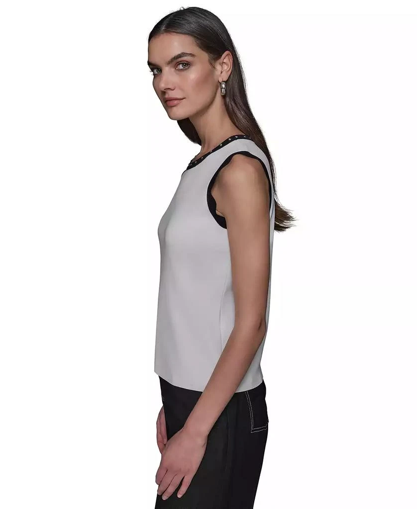 Karl Lagerfeld Paris Women's Scallop-Edge Sleeveless Sweater 3