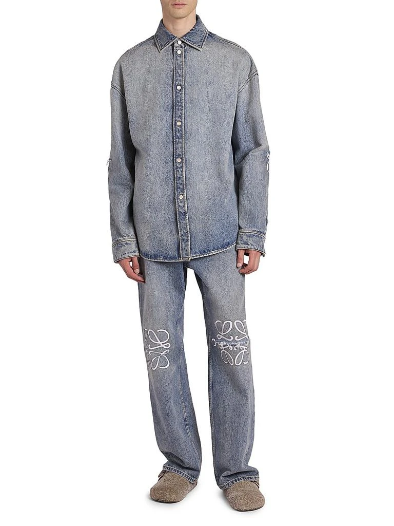 Loewe Embroidered Anagram Straight-Leg Jeans 2