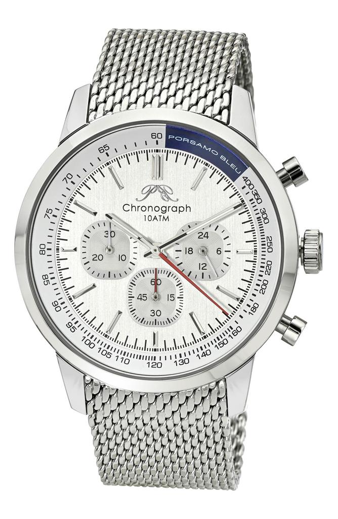 Porsamo Bleu Simon Mesh Strap Chronograph Watch, 44mm