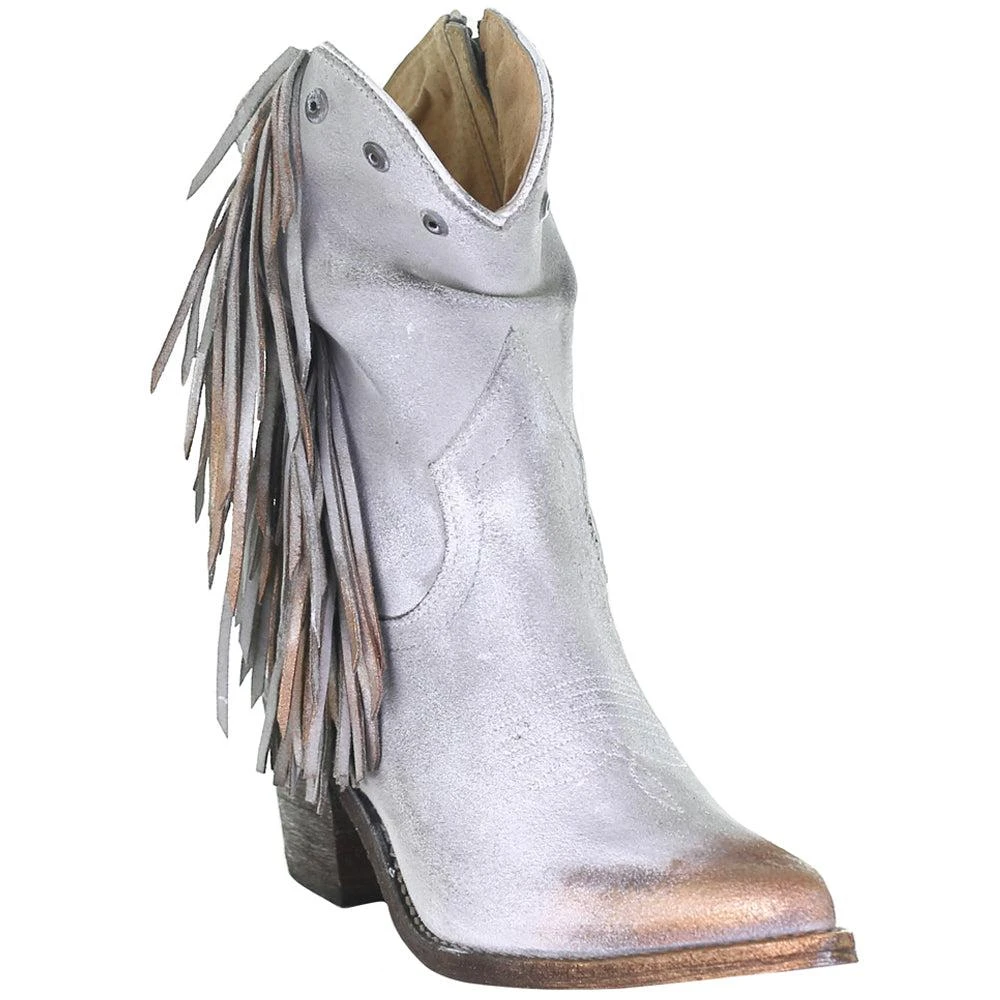 Circle G by Corral Fringe Studded Metallic Cowboy Booties 2