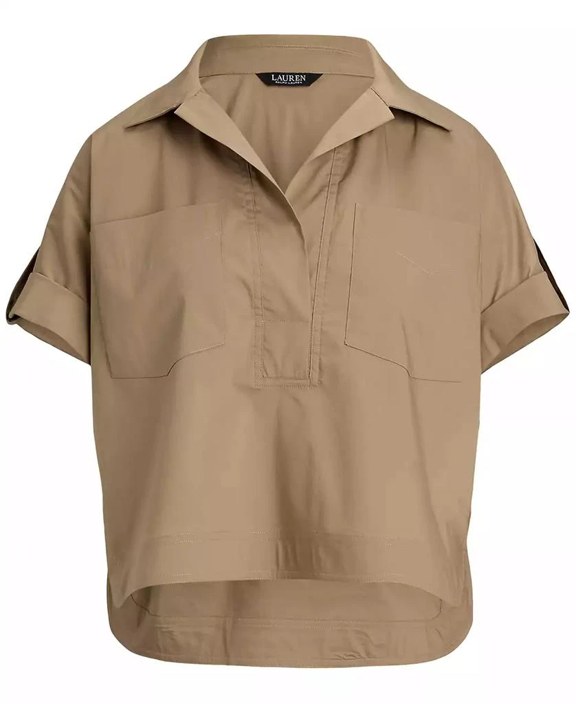 Ralph Lauren Women's Cotton-Blend Short-Sleeve Camp Shirt 5