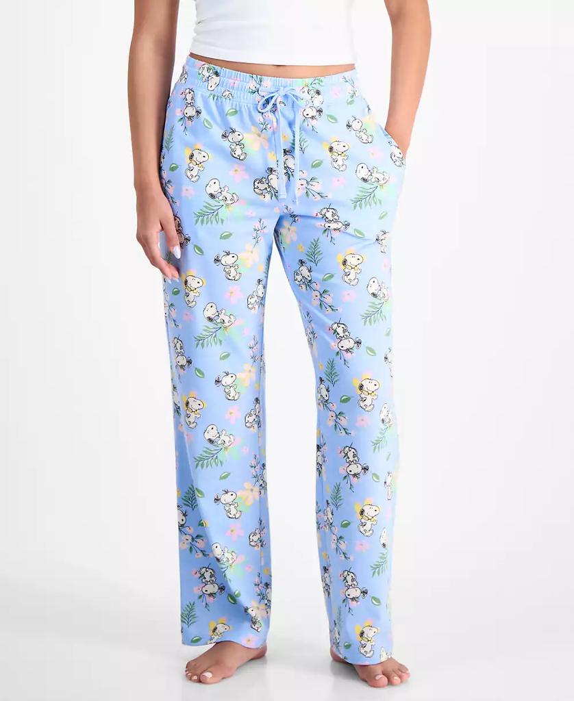 Love Tribe Juniors' Peanuts Floral-Print Lounge Pants