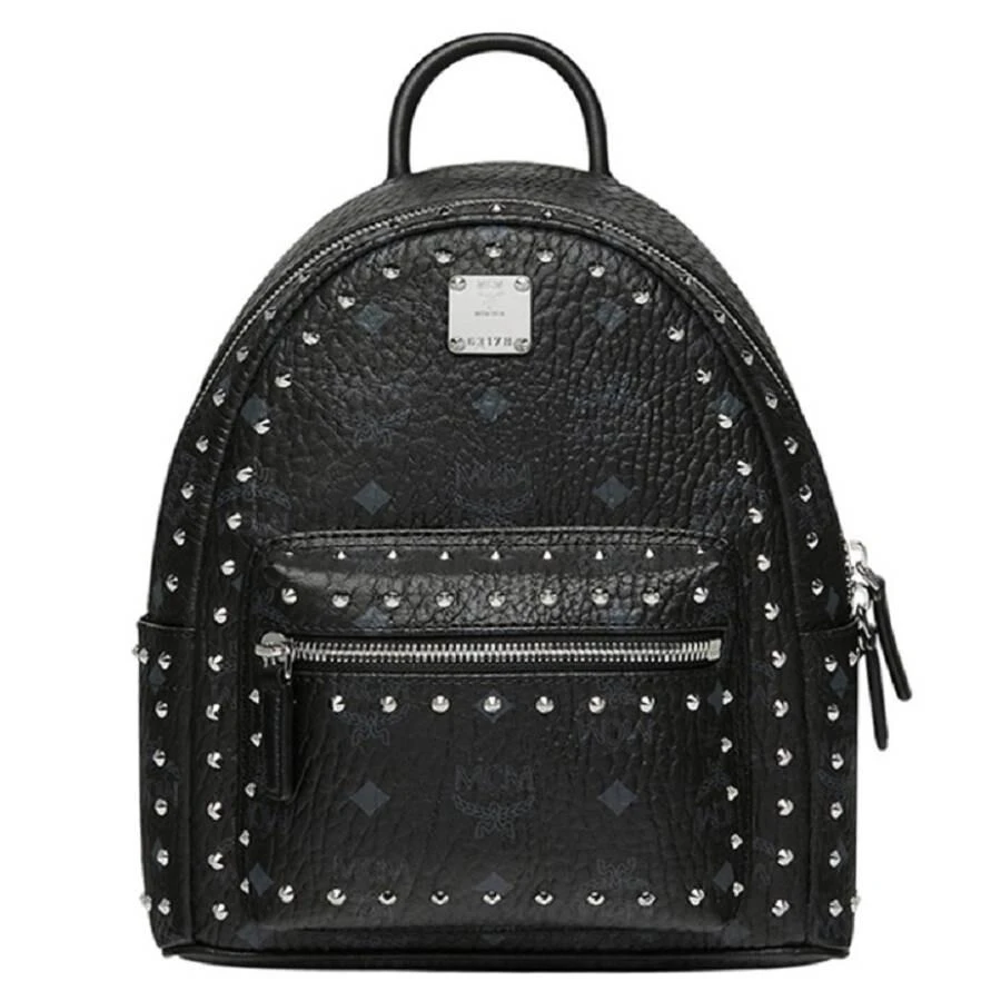 MCM Black Mini Visetos Stark Backpack 1