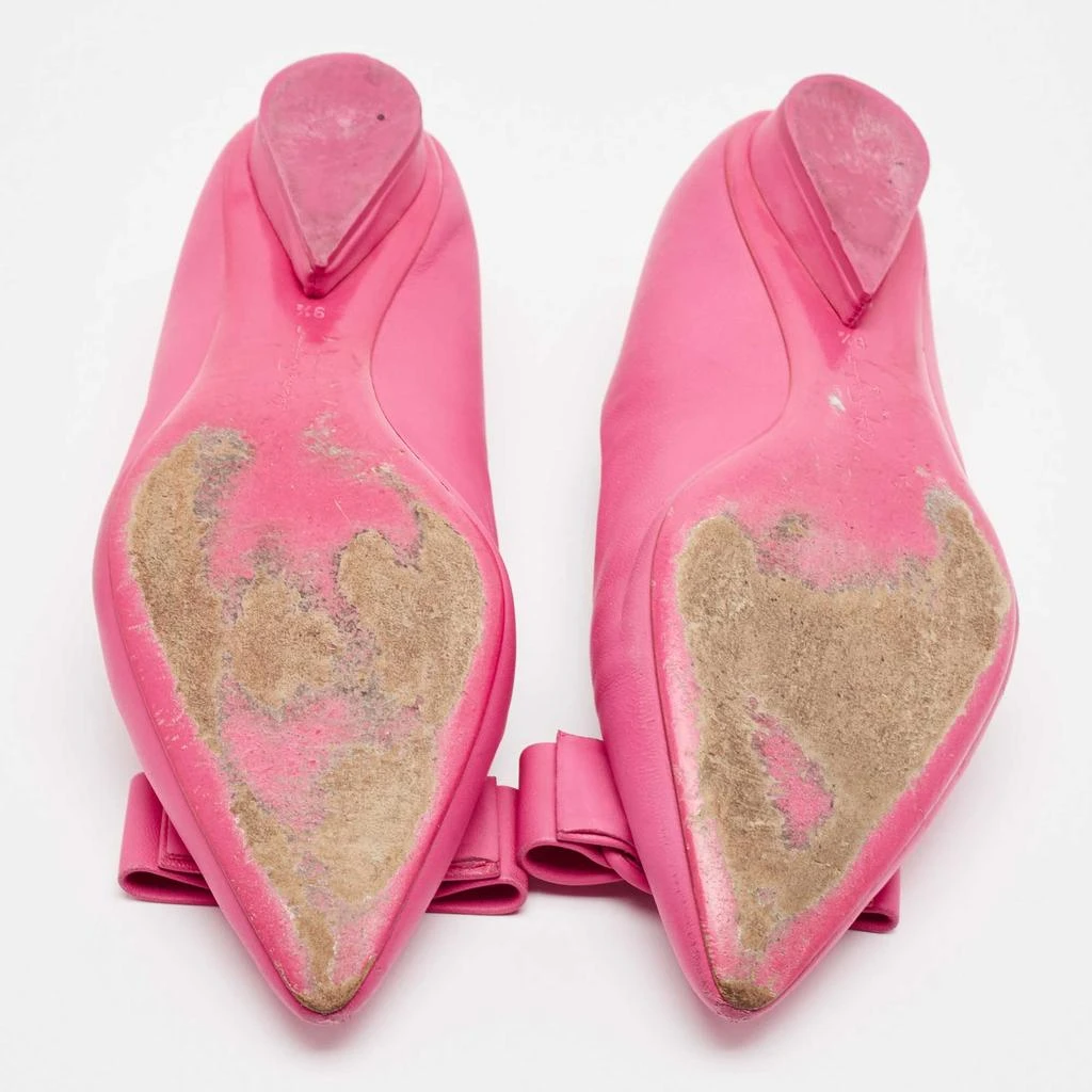 Salvatore Ferragamo Salvatore Ferragamo Pink Leather Viva Bow Ballet Flats Size 40 6
