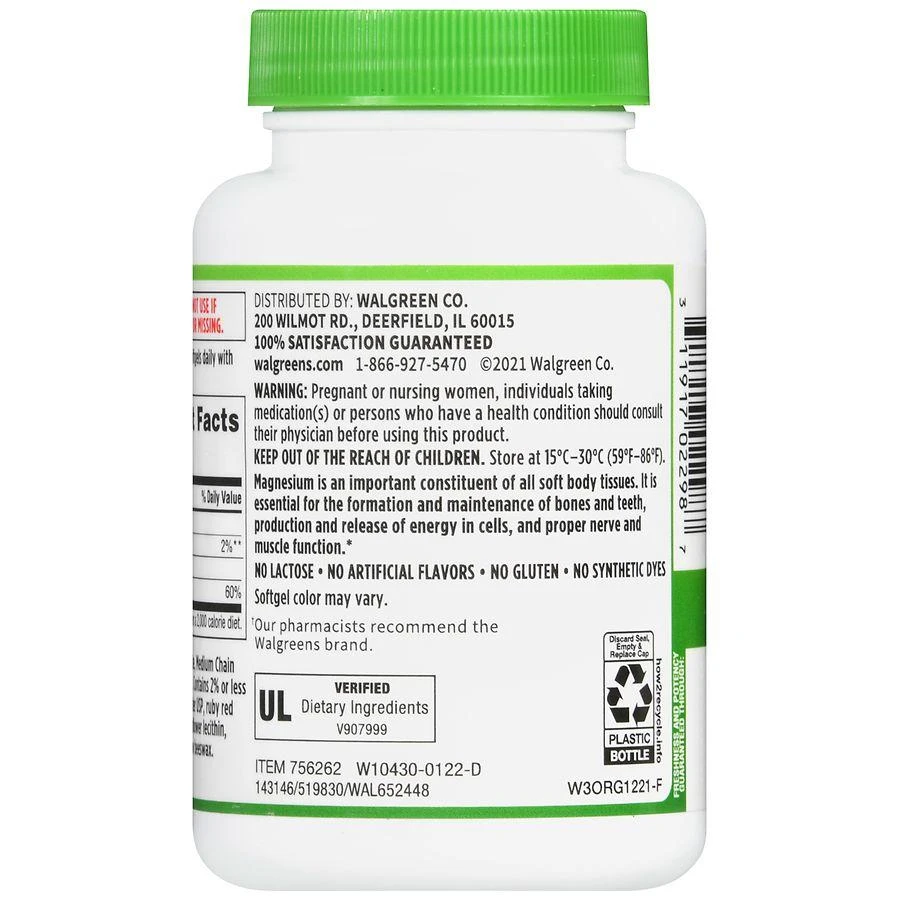 Walgreens Higher Absorption Magnesium Citrate 250 mg Softgels (60 days) 5