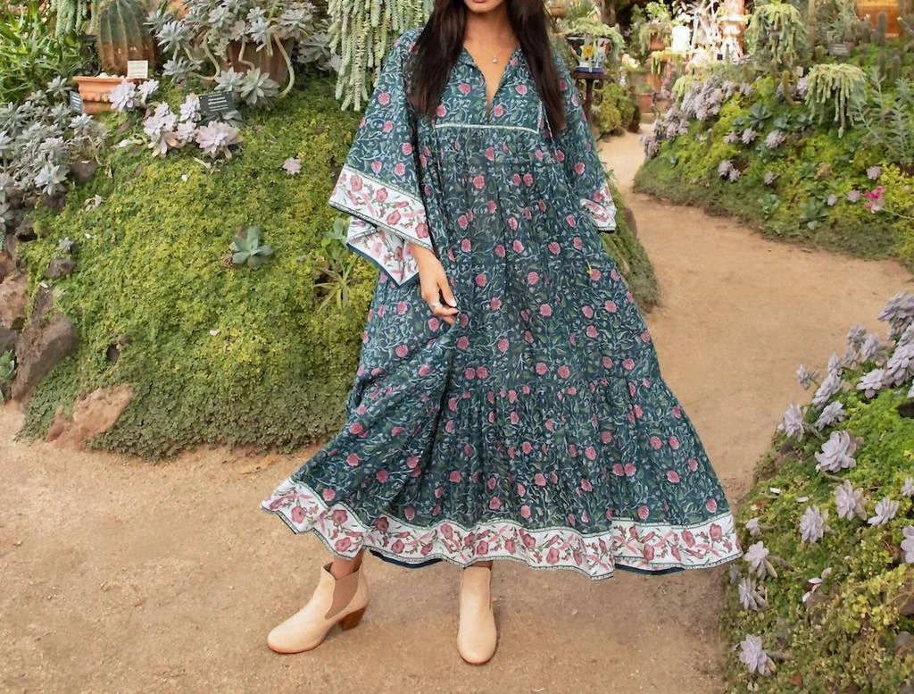 The fox and the mermaid The Fox And The Mermaid - Chahna Block Printed Maxi Dress 1