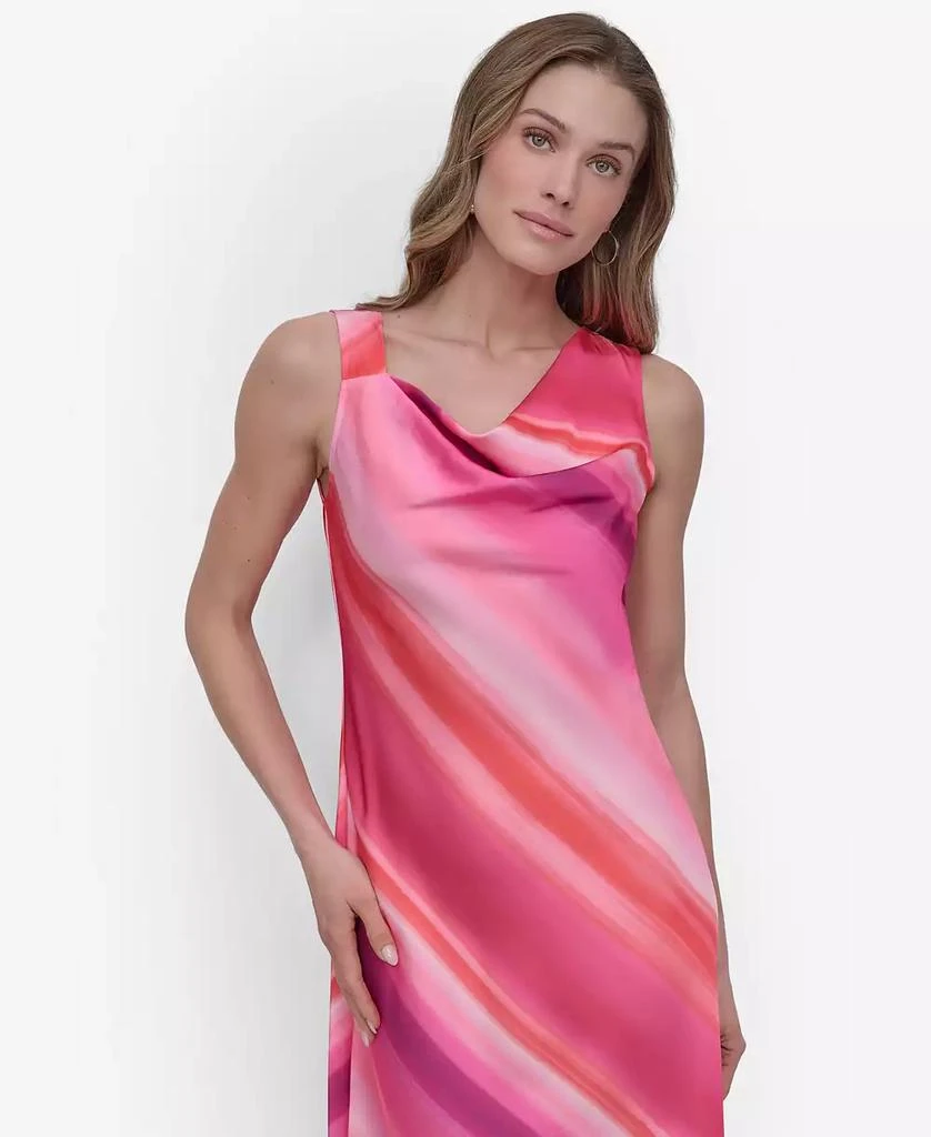 knee length dresses for ladies Sleeveless Cowl Neck Midi Dress | A-Line Dress