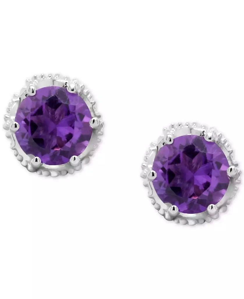 Macy's Rhodolite Garnet Stud Earrings (2 ct. t.w.) in Sterling Silver (Also in Amethyst, White Topaz, Citrine, Peridot, & Blue Topaz) 3