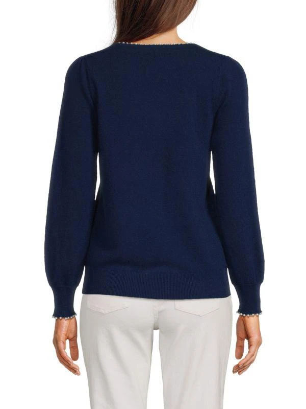 Sofia Cashmere Relaxed Fit Embellished Cashmere Sweater 2