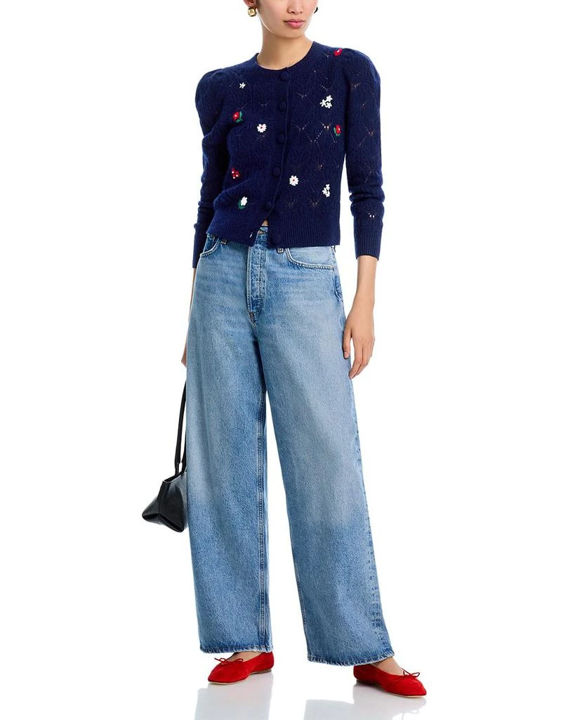 AQUA AQUA 100% Cashmere Crewneck Cardigan Sweater - Exclusive 3