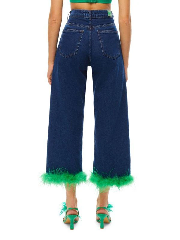 Nocturne Feather Hem Cropped Wide Leg Jeans 2
