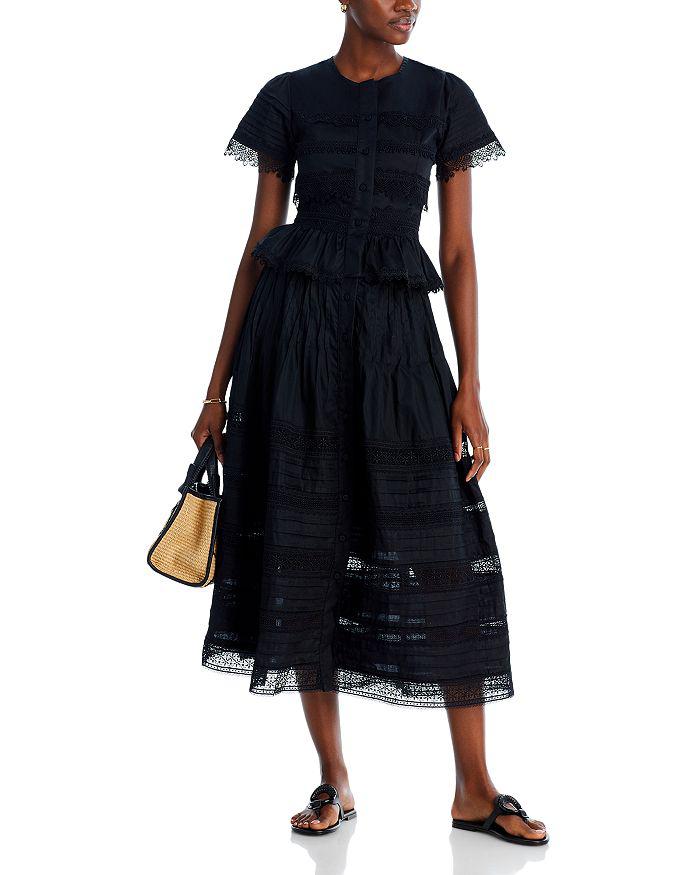 Waimari Camila Tiered Lace Midi Skirt