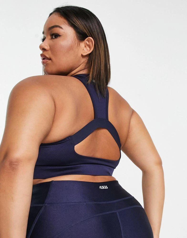 ASOS ASOS 4505 Curve mid support sports bra in sheen 4