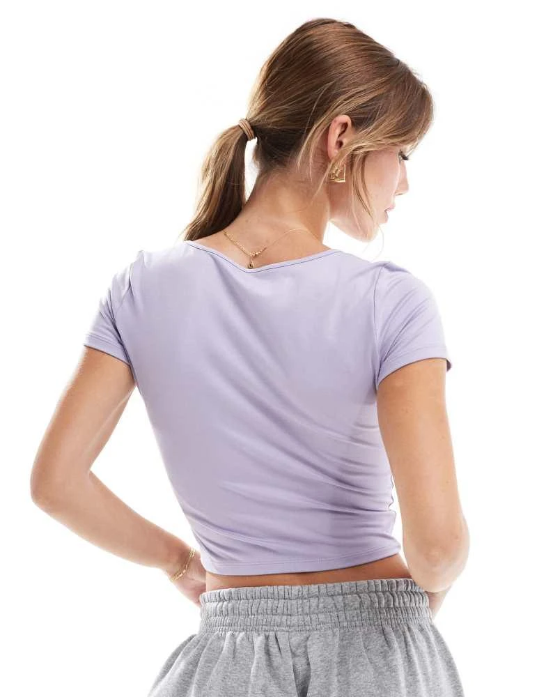 HOLLISTER Hollister seamless square neck t-shirt in purple 4