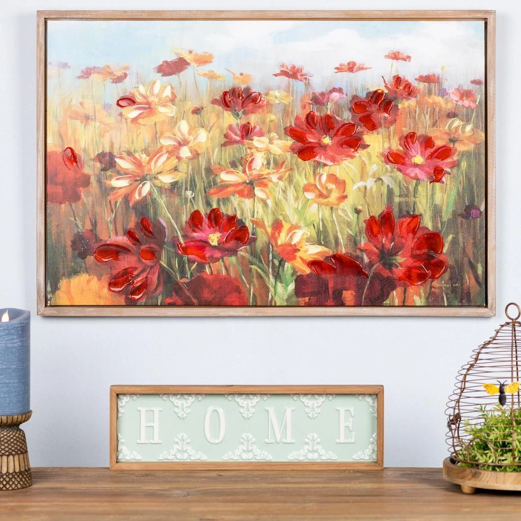 Hivvago Framed Floral Canvas Art 35.5"L 2