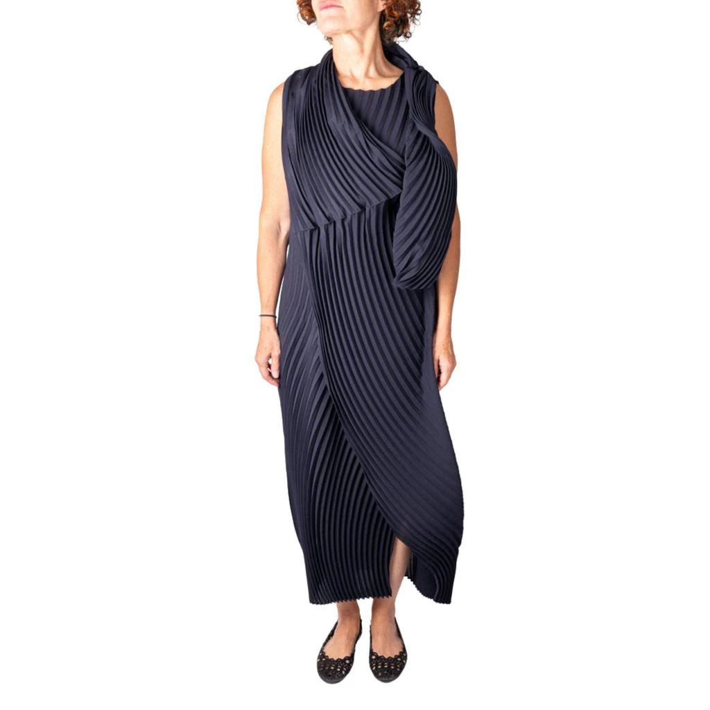 Issey Miyake Issey Miyake Pleated Asymmetric Maxi Dress 1