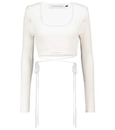 Christopher Esber Ribbed-knit crop top 1