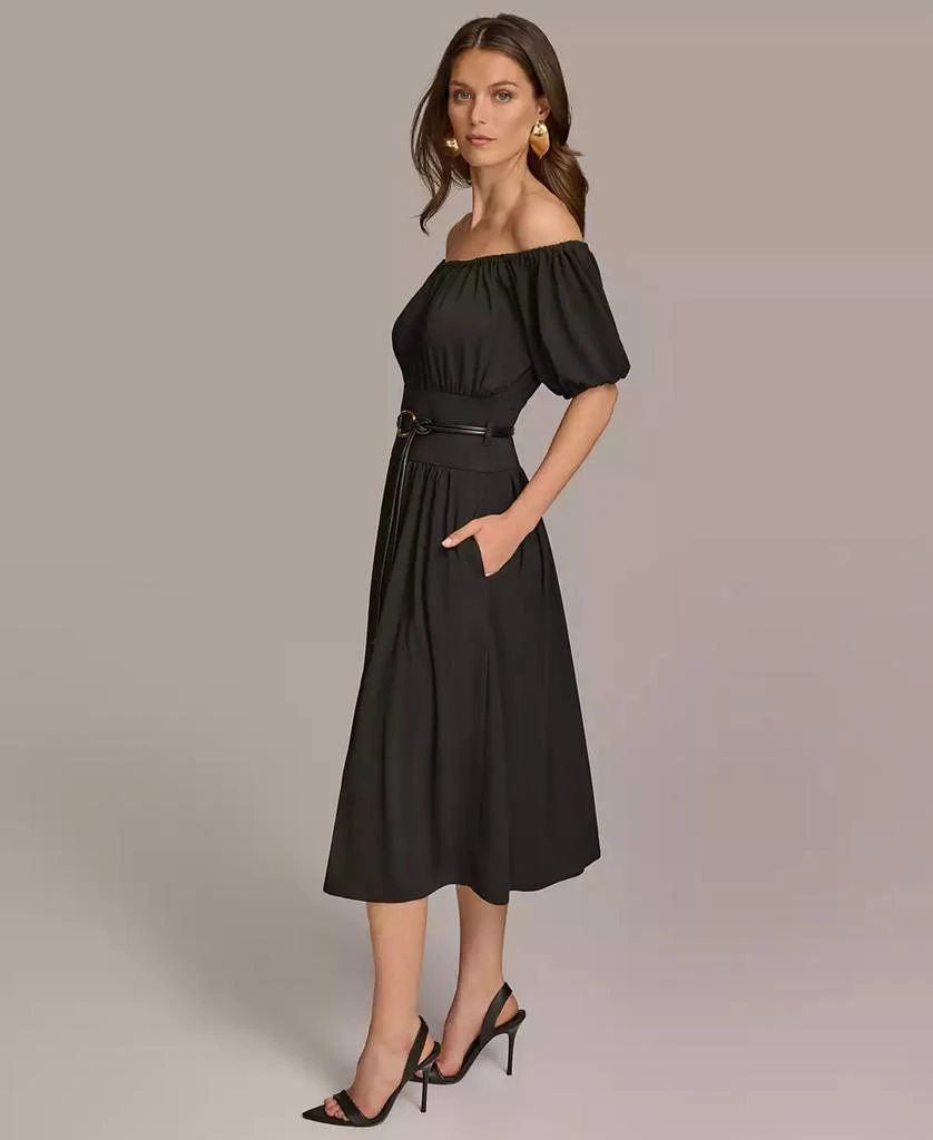 Donna Karan Donna Karan Women's Off-The-Shoulder Belted Jersey Dress 4