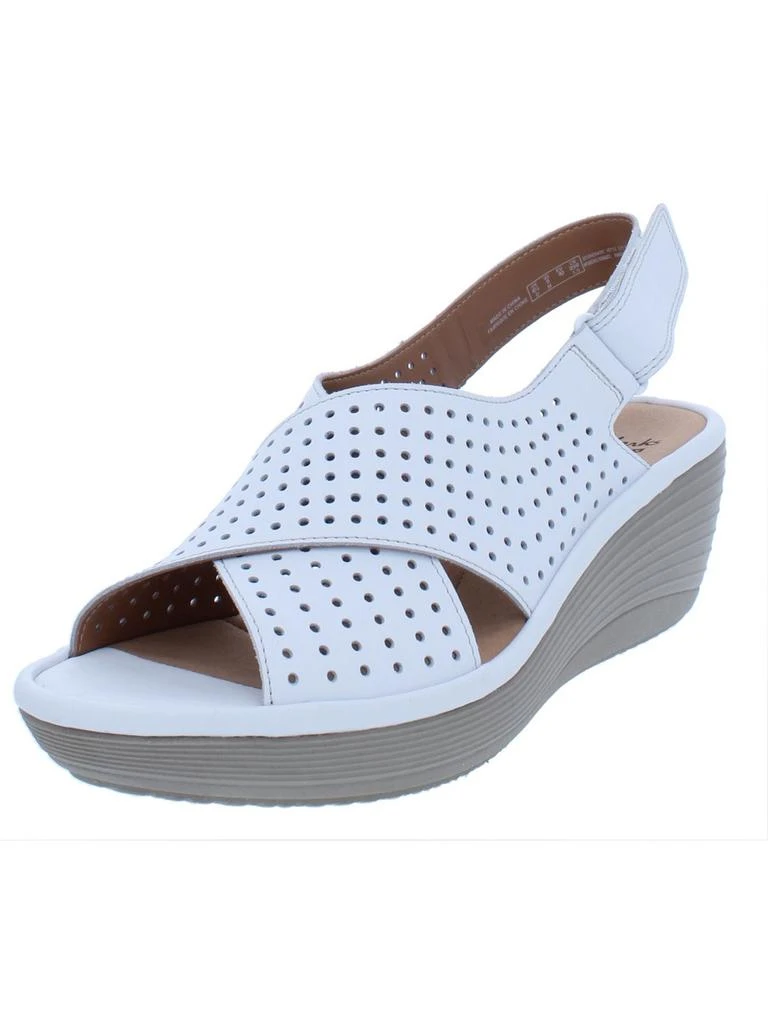 Clarks Reedly Variel Womens Perforated Slingback Wedge Sandals 1