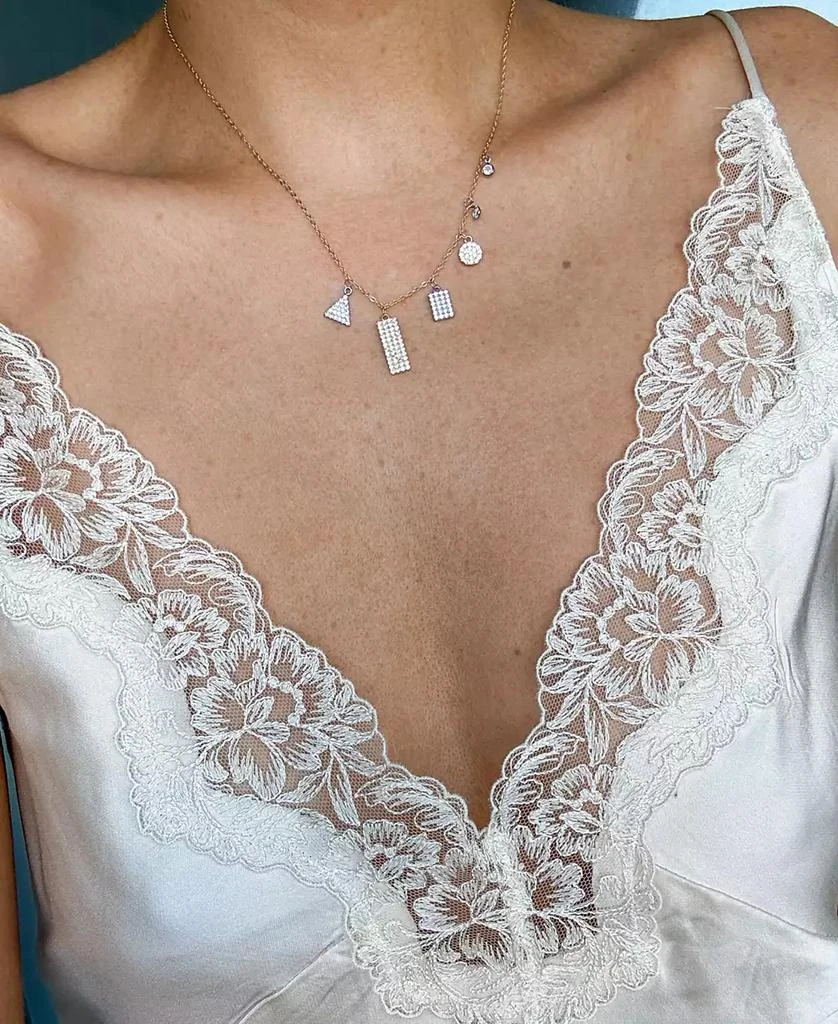 ADORNIA 14k Gold-Plated Multi Shape Crystal Necklace, 16" + 2" extender 2