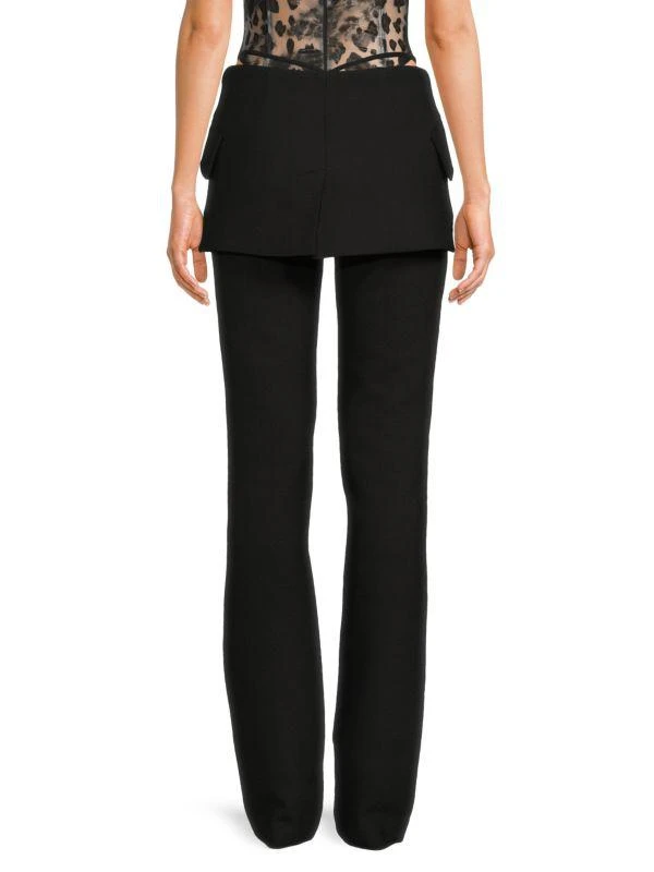 LaQuan Smith Trompe L'oiel Wool Blend Pants 2