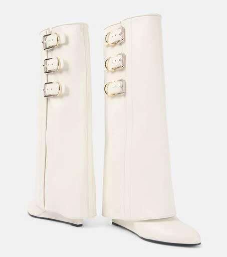 Givenchy Shark Lock Buckles leather knee-high boots 6
