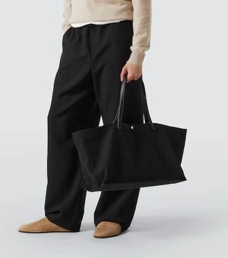 The Row Idaho XL leather-trimmed canvas tote bag 2