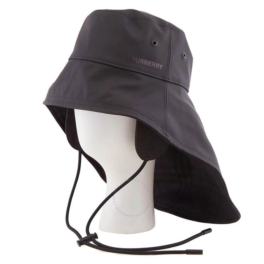 Burberry Ladies Black Logo Print Drawstring Fisherman Bucket Hat 2