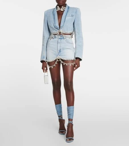 AREA x Sergio Rossi Marquise denim sandals 7