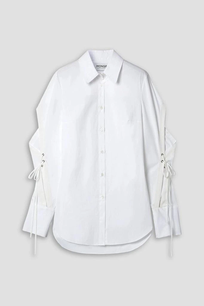 Monse Lace-up cotton-blend poplin shirt 1