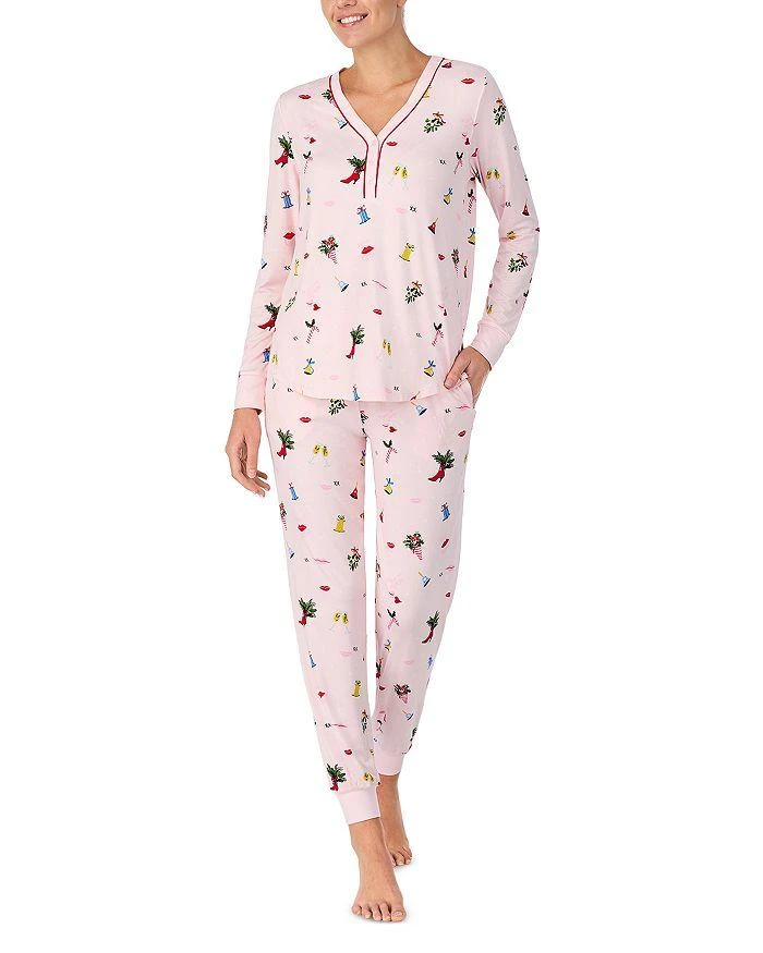 Kate Spade Jersey Henley Christmas Pajama Set 1