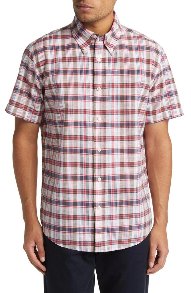 Brooks Brothers Madras Short Sleeve Plaid Button-Down Shirt 1